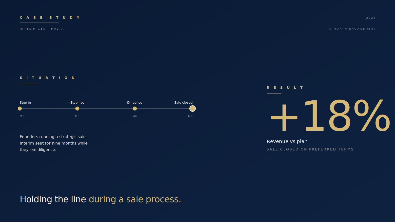Holding the line during a sale process