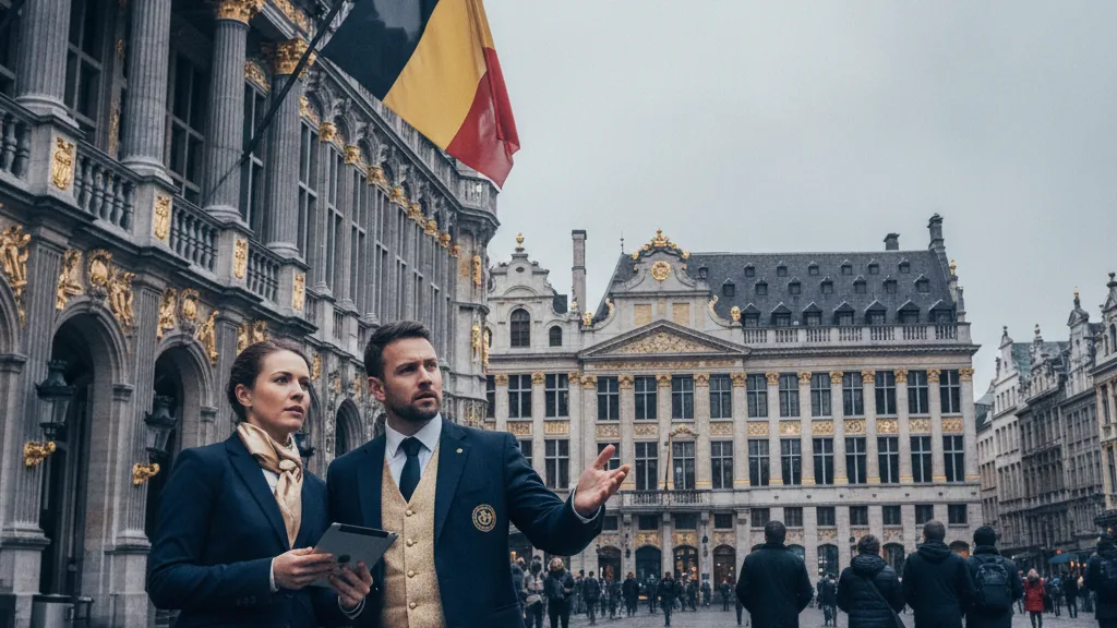 Opening an online casino in Belgium, Belgian flag in Brussels
