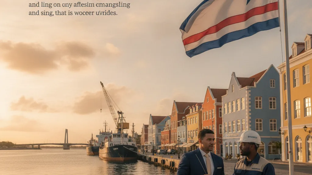 Opening an online casino in Curacao, flag on the Willemstad waterfront