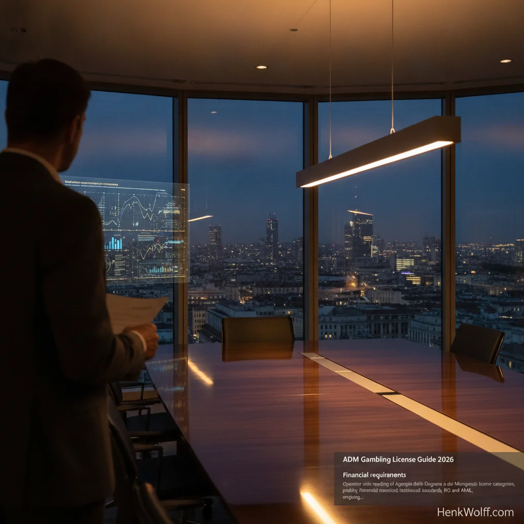 Modern boardroom overlooking an Italian city financial district at twilight.