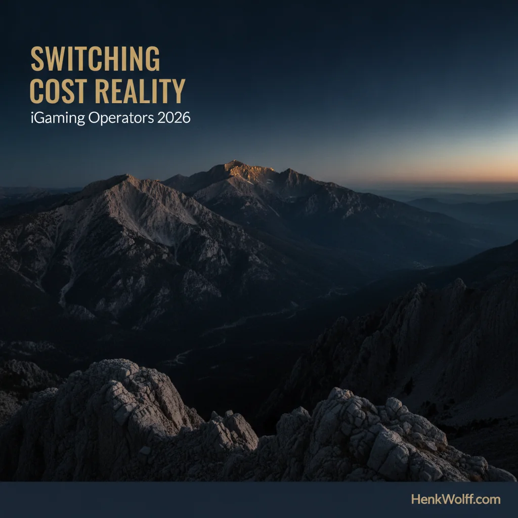 Vast, rugged mountain range at twilight, conveying entrenched challenges and switching costs.