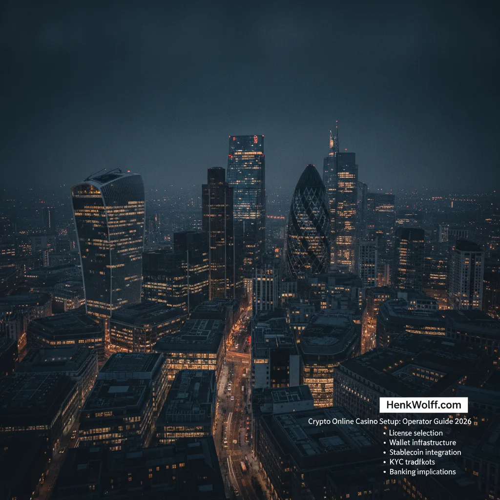 London financial district at blue hour, with illuminated modern towers and city lights.