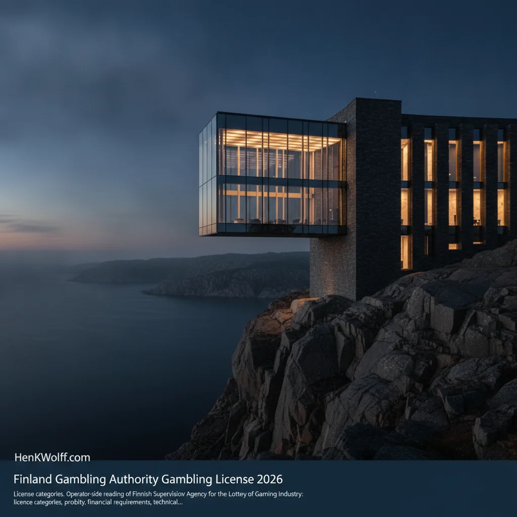 Modern casino-resort on a rugged Finnish coastline at twilight