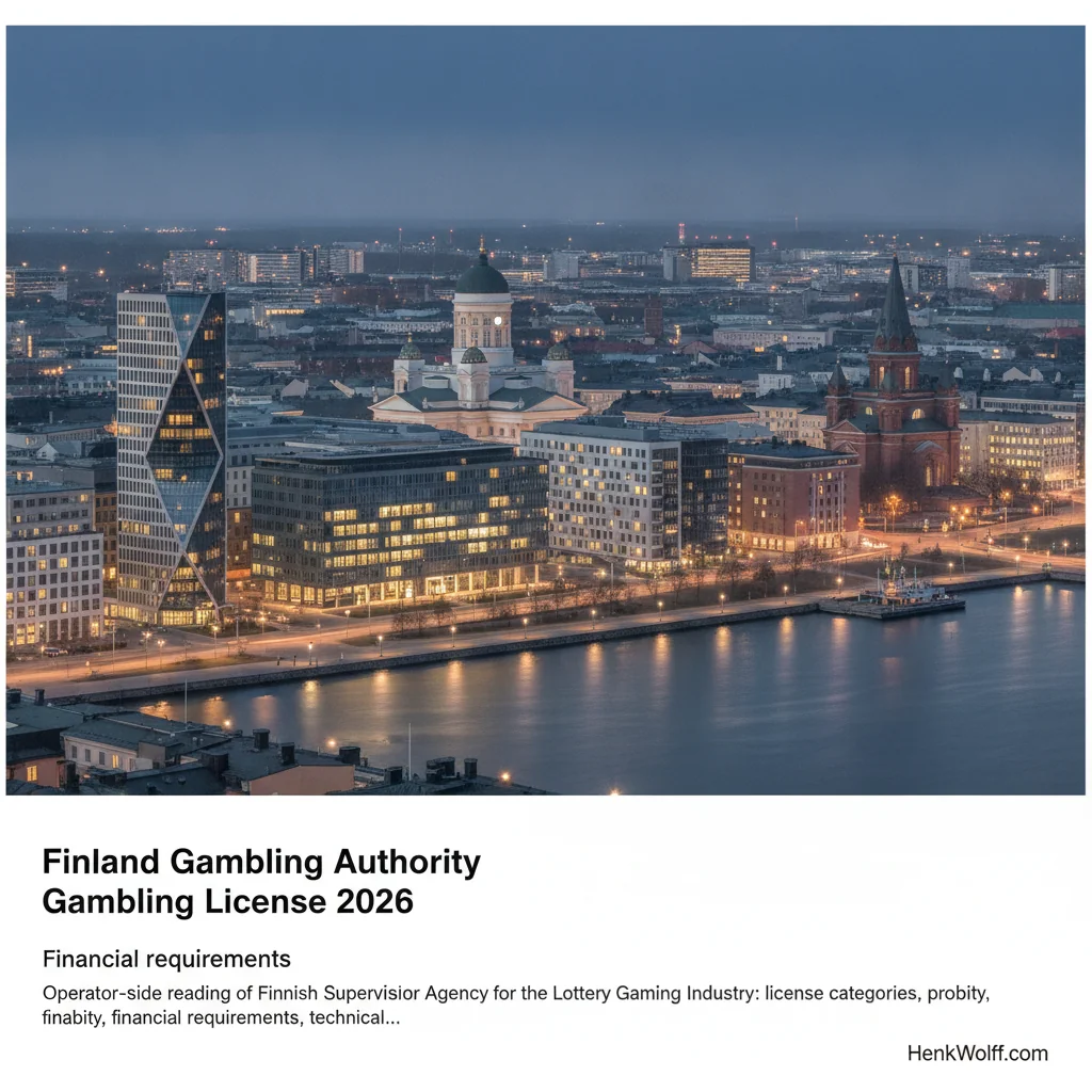 Helsinki financial district skyline at blue hour with warm golden city lights