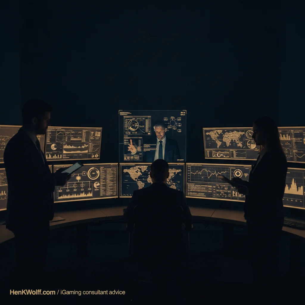 Modern operations center with rows of workstations and glowing screens, focused on strategic data.
