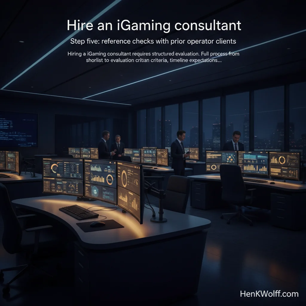 iGaming operations center with screens displaying data, evoking careful review.