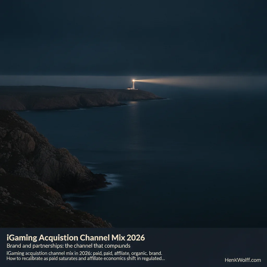 Majestic rugged coastline at blue hour with distant lighthouse, symbolizing enduring brand partnerships.