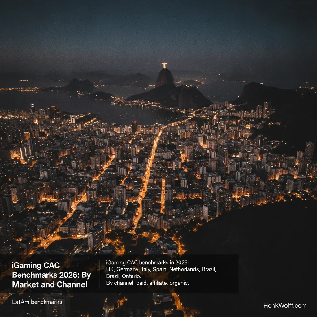 Rio de Janeiro cityscape at dusk, with golden city lights and iconic landmarks.