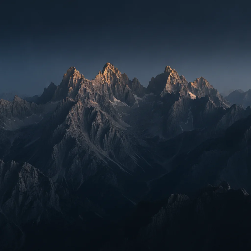 Vast, rugged mountain range at twilight, symbolizing the intricate data landscape of iGaming and KPI discipline.