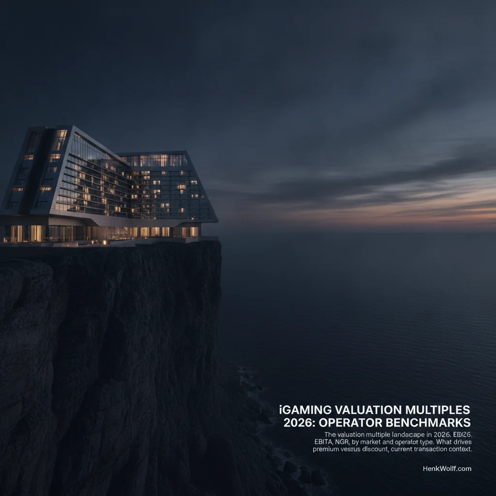 Grand modern casino-resort on a coastal cliff at twilight, warm lights glowing from windows.