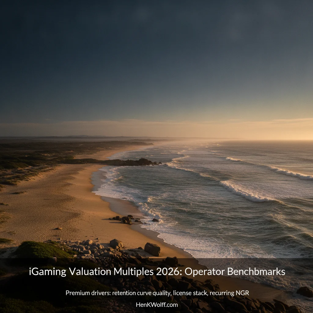 Brazilian coastline at twilight with golden light on the horizon