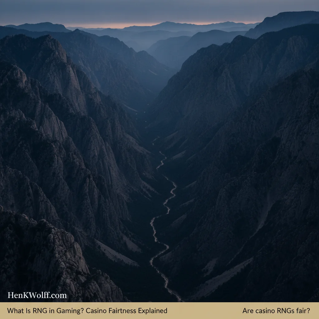 Vast mountain range at blue hour with deep valleys and rugged peaks