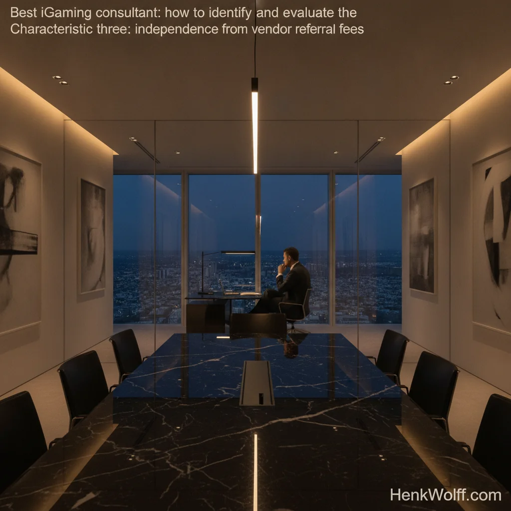 Modern executive office overlooking city at twilight, conveying independent strategic thought.